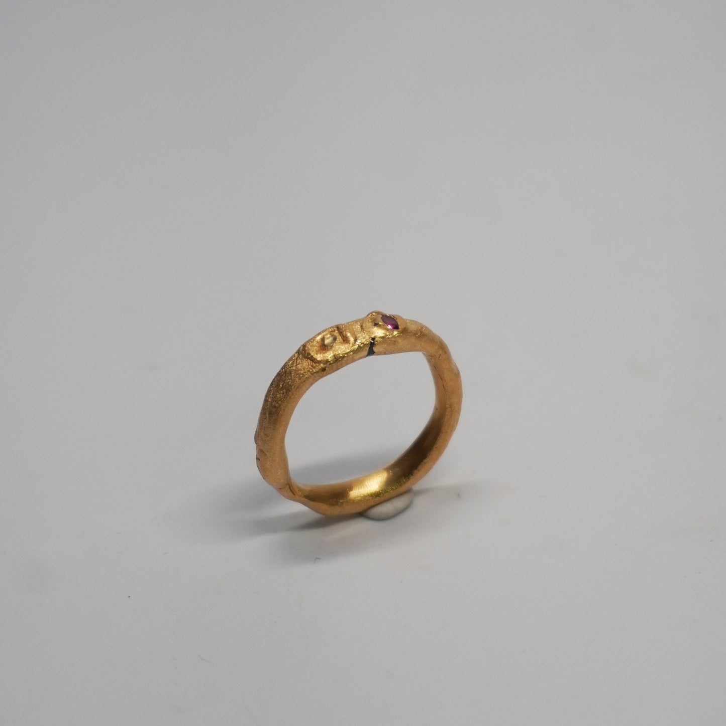 Organic Ring with Purple Stone - Unique Piece