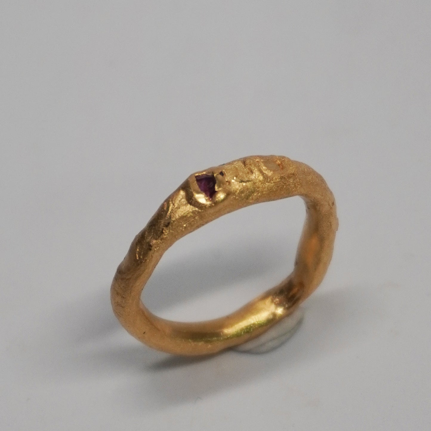 Organic Ring with Purple Stone - Unique Piece