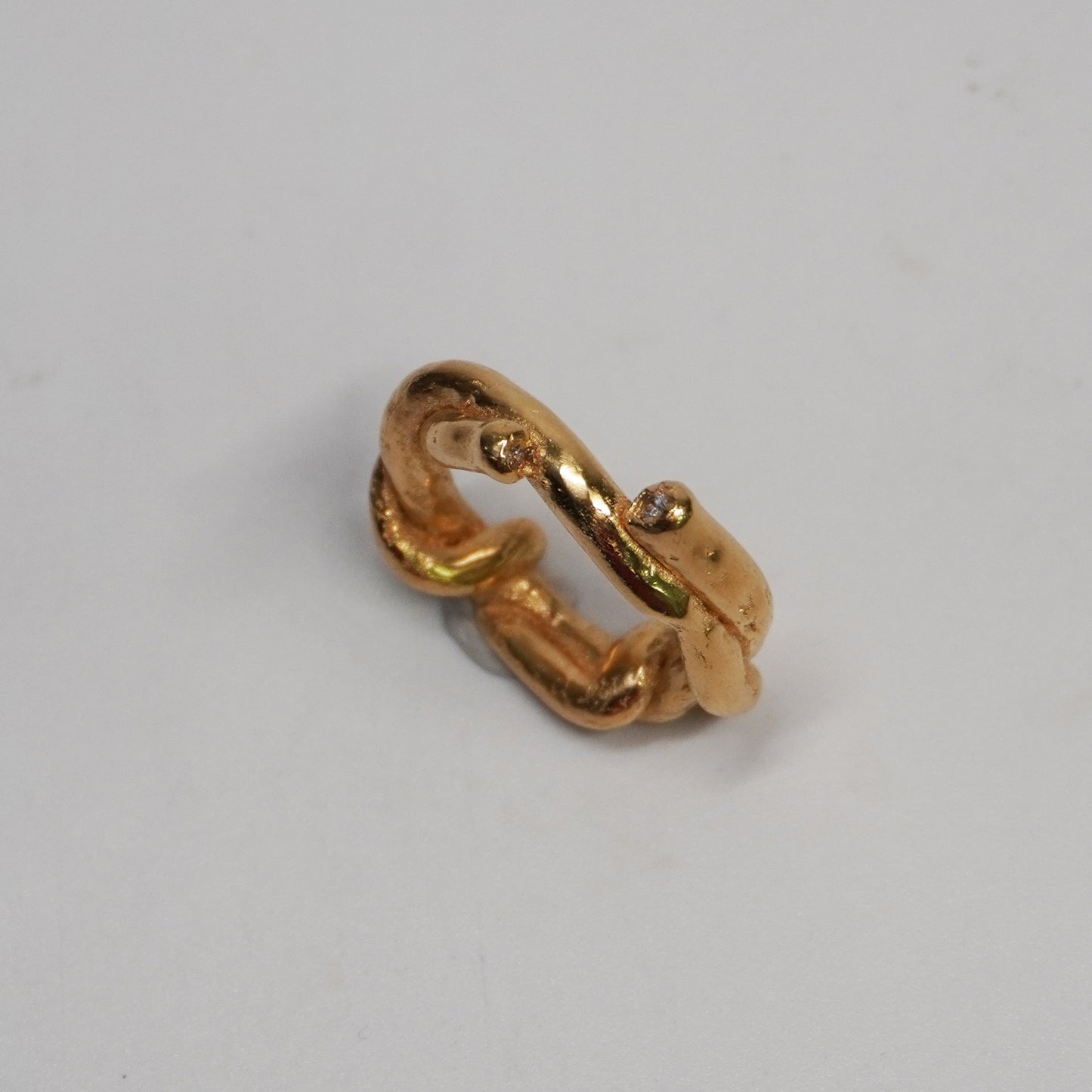 Chunky Twisted Ring with Stone – Unique Piece