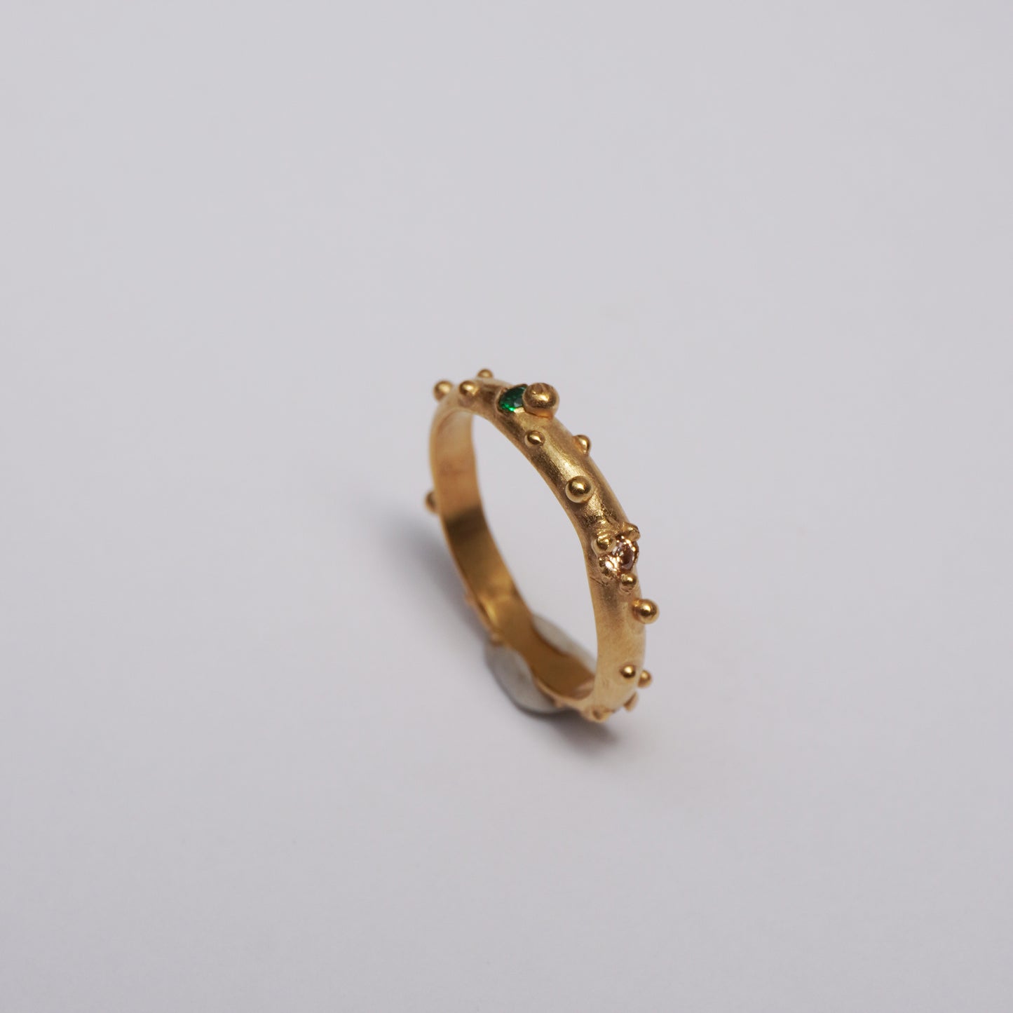 Delicate Ring with 3 Colored Stones – Unique Piece | New Faith