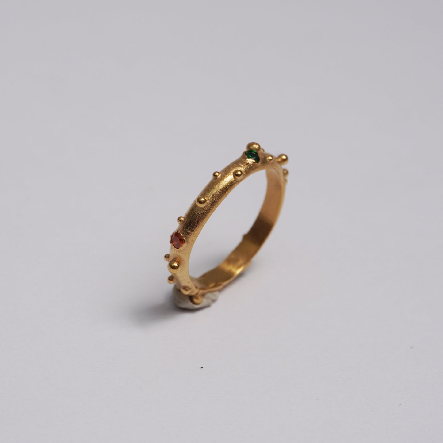 Delicate Ring with 3 Colored Stones – Unique Piece | New Faith