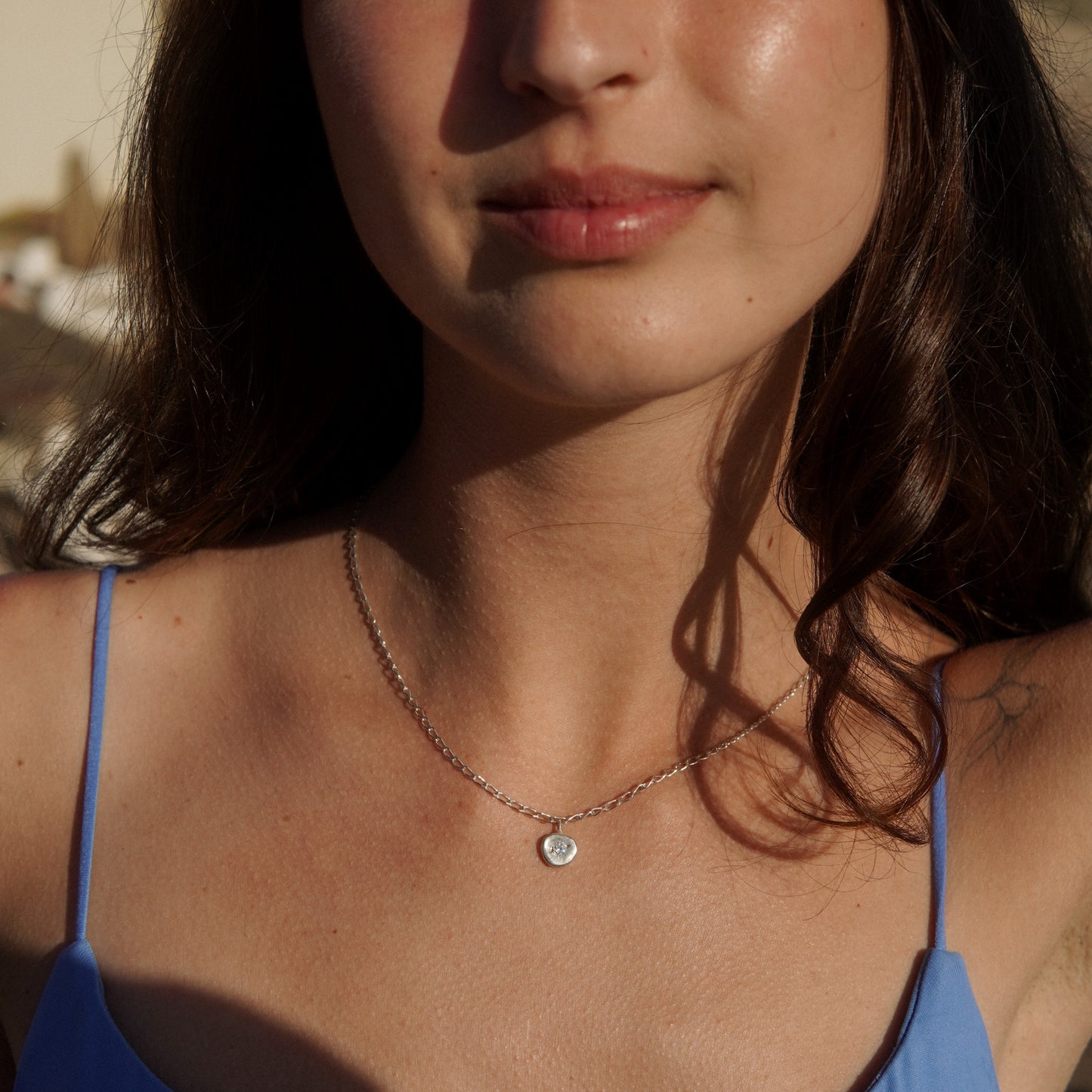 Little thing zirconia metal pendant necklace