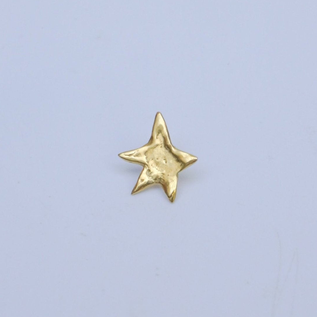 Echi iridescenti big stud - single earring - gold-plated star - handmade