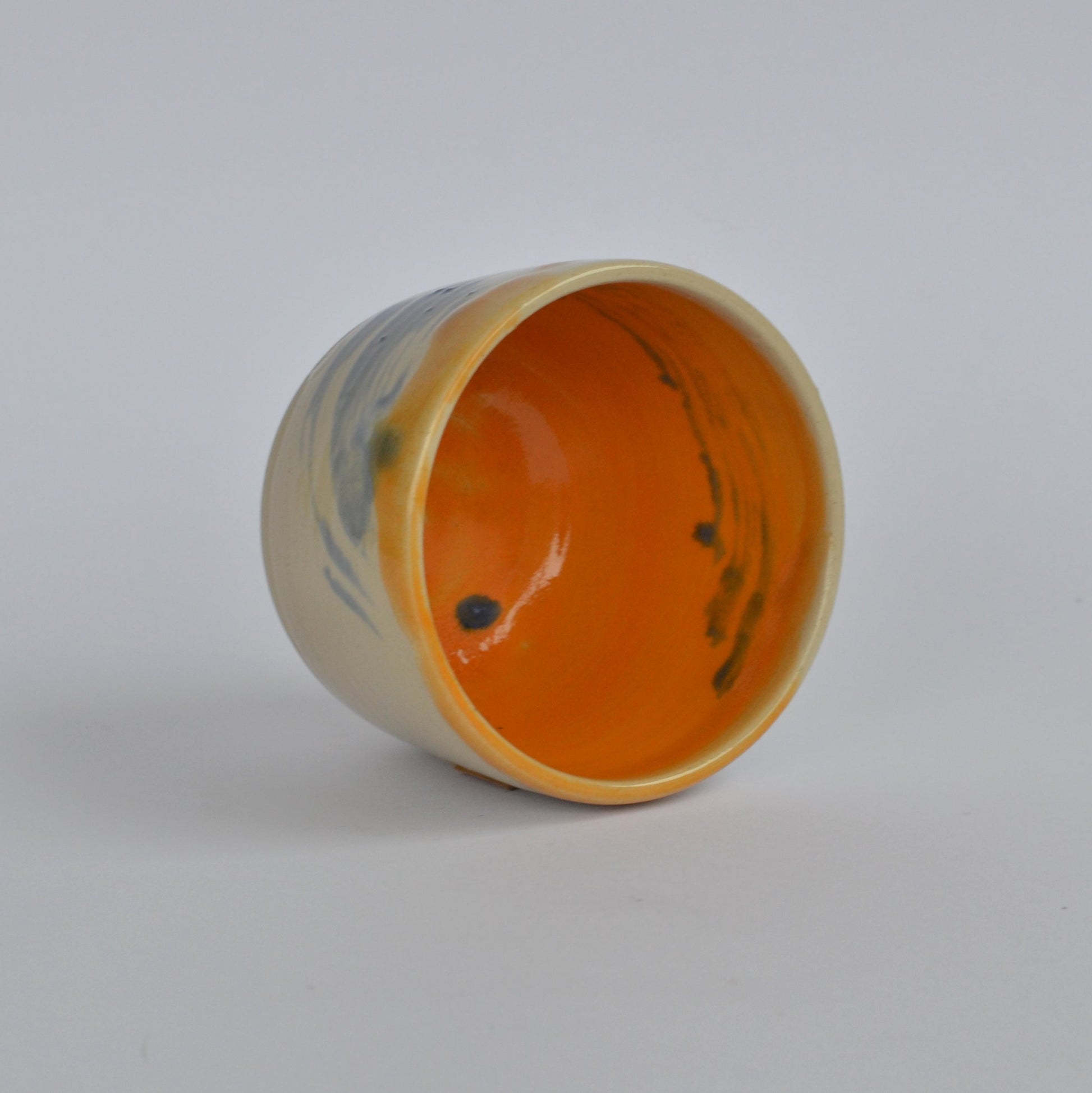 FLAT WHITE wheel-thrown ceramic cup 6/10. Handmade japanese design with extravagant touch