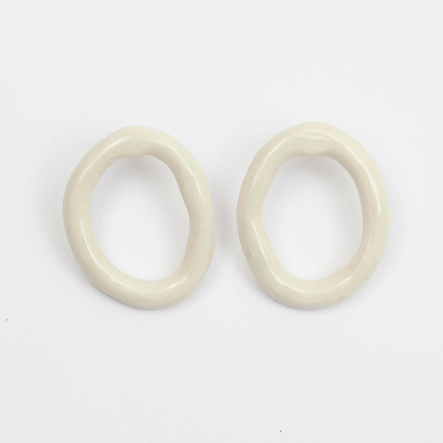 pureness porcelain earring white hoop simple