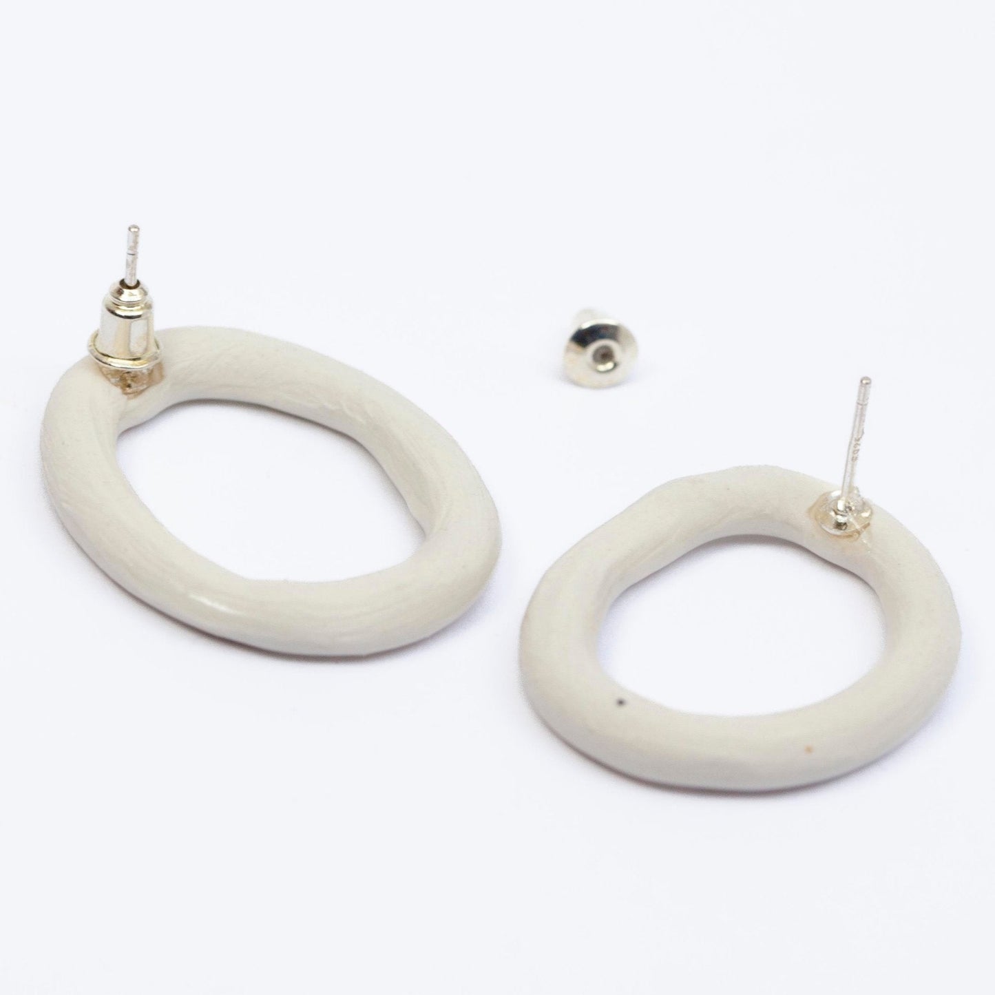 youthful innocence hoop earring porcelain stud white