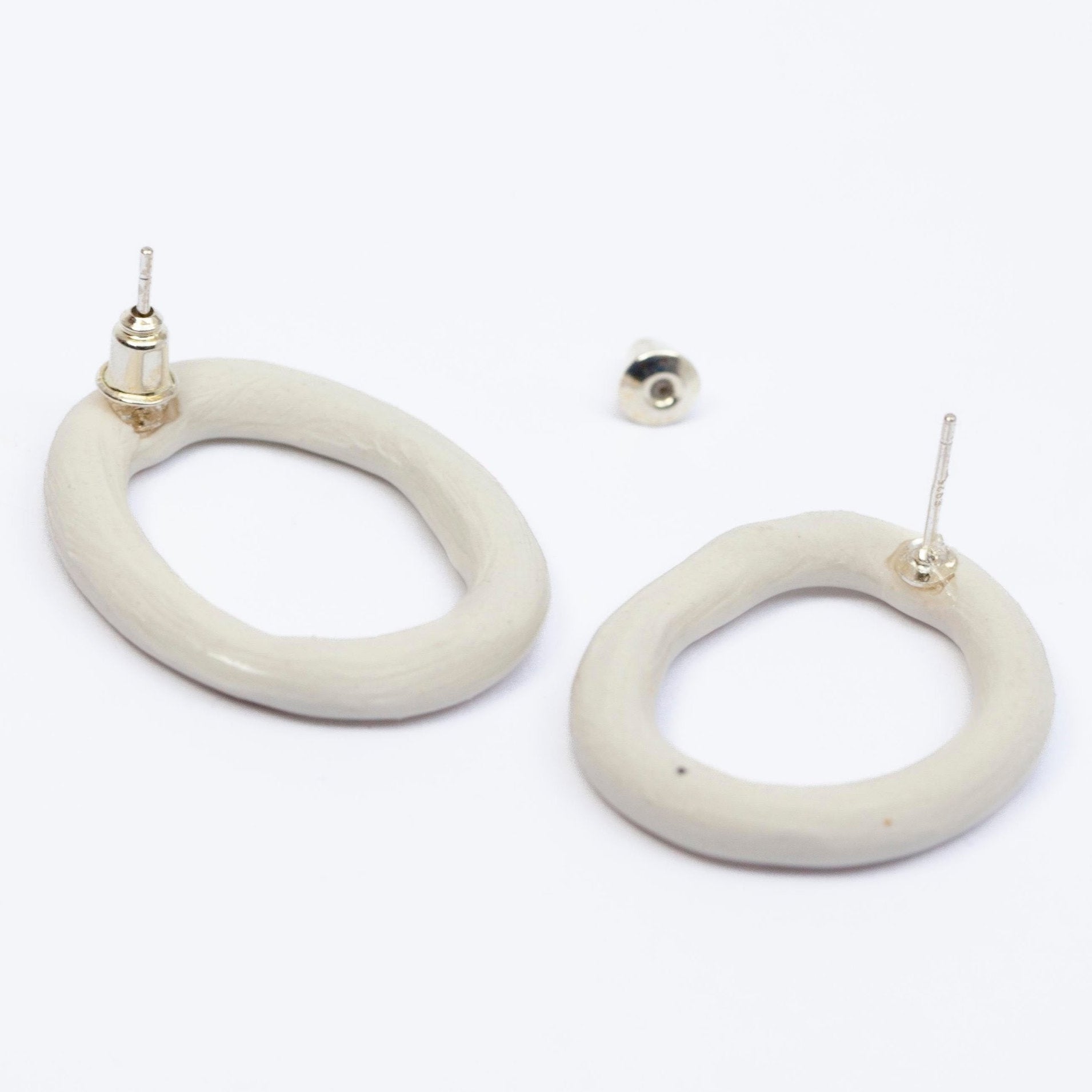 youthful innocence hoop earring porcelain stud white