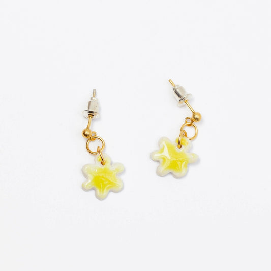kindness porcelain earrings yellow dot