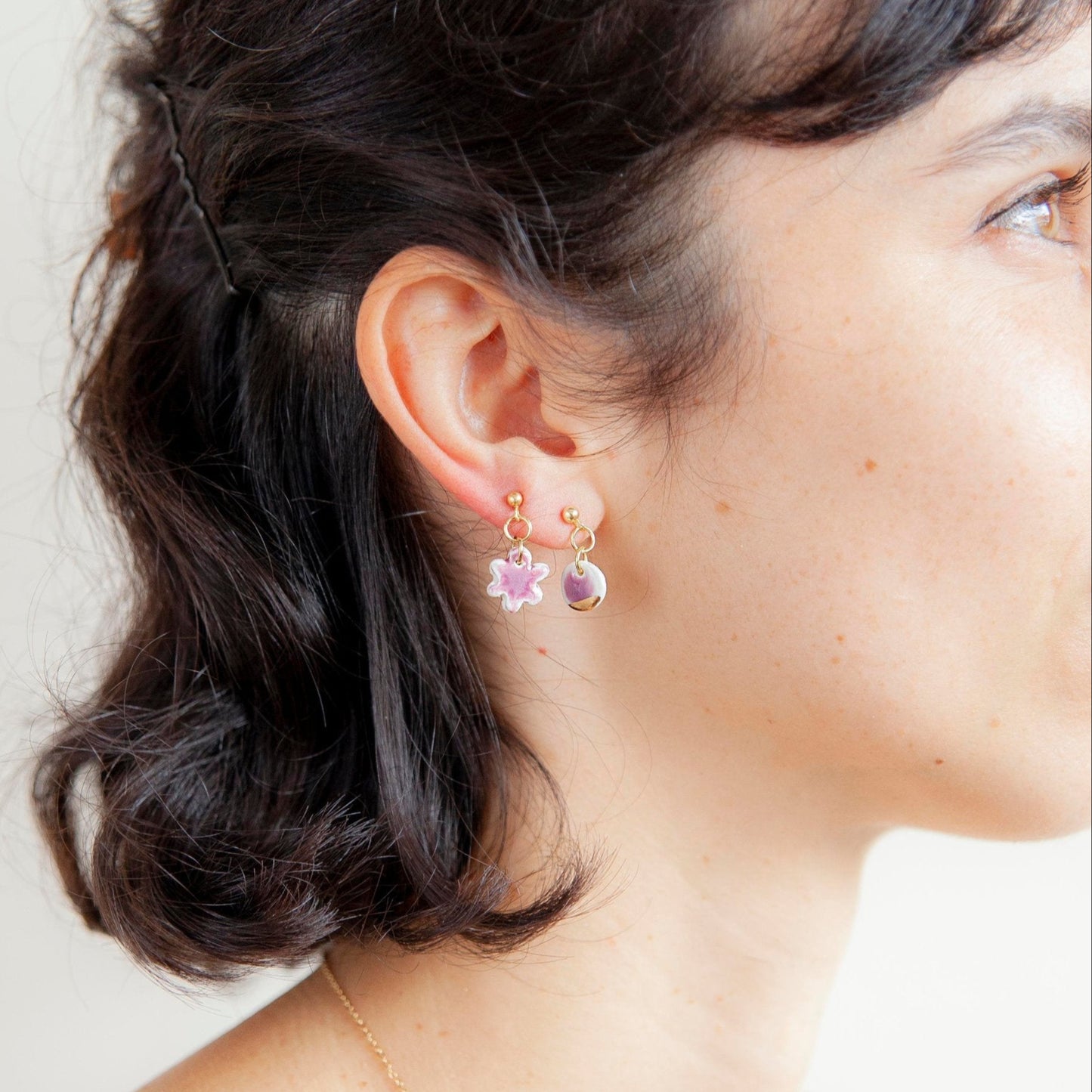 kindness porcelain earrings flower dot