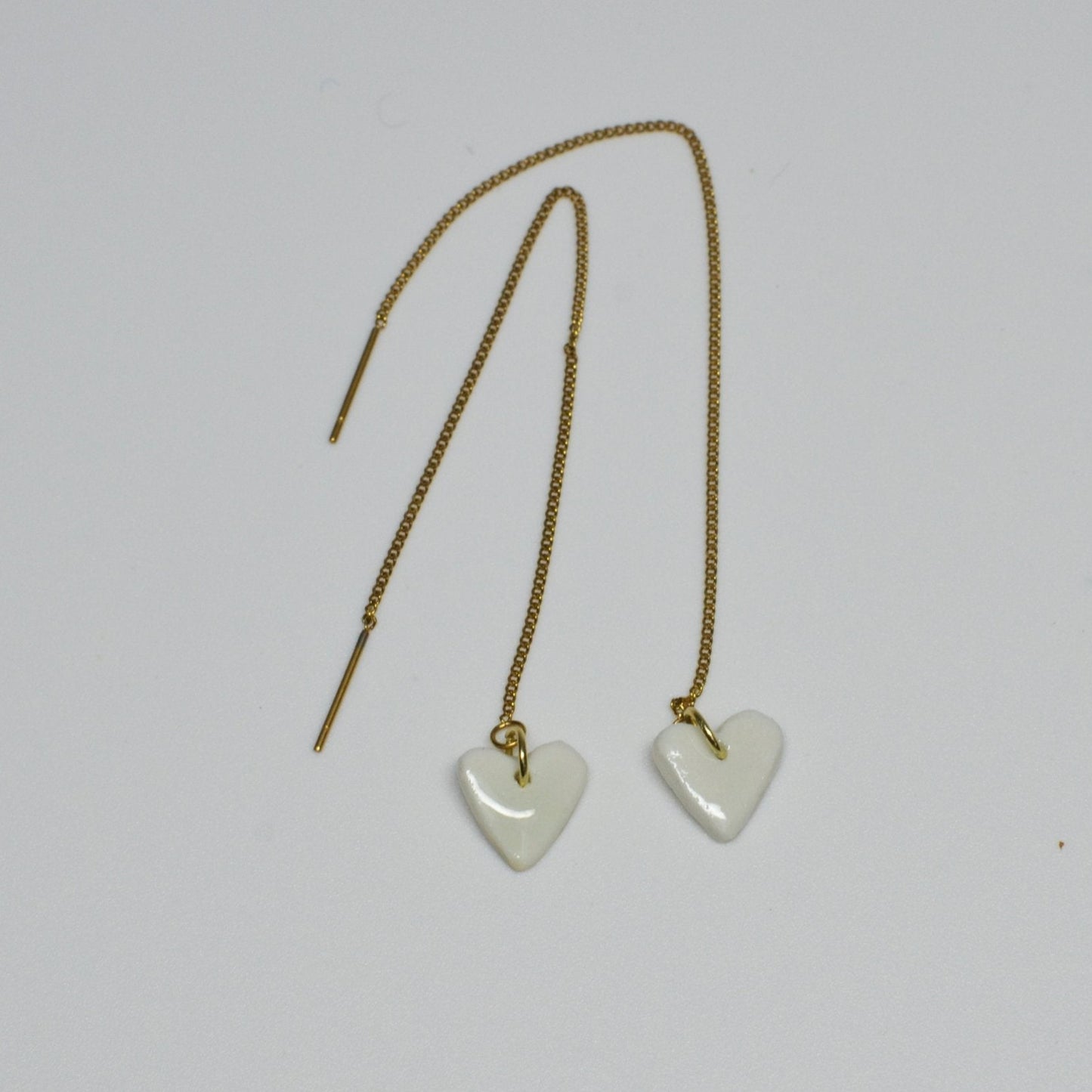 love porcelain earrings love white chain gold