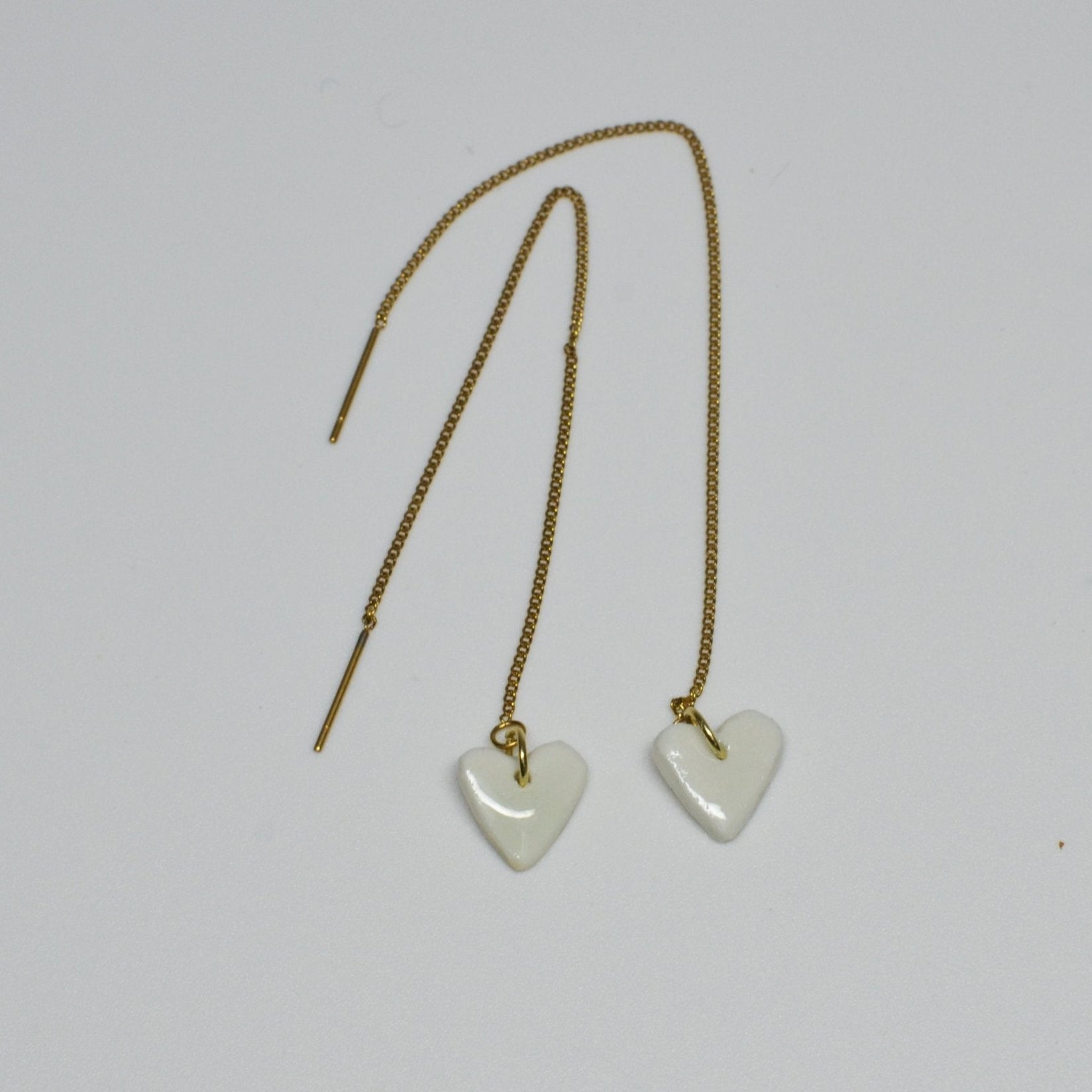 love porcelain earrings love white chain gold