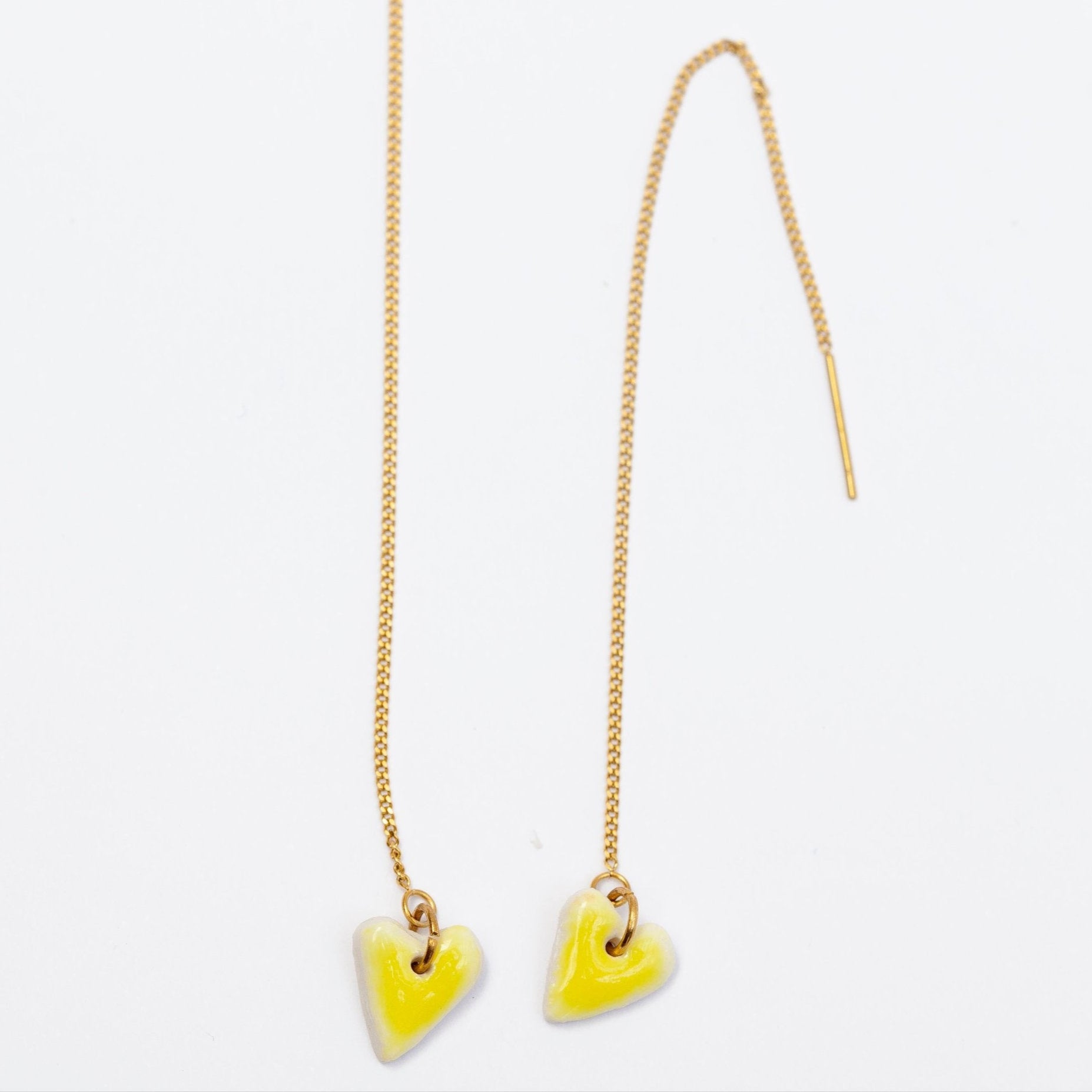 love porcelain earrings yellow