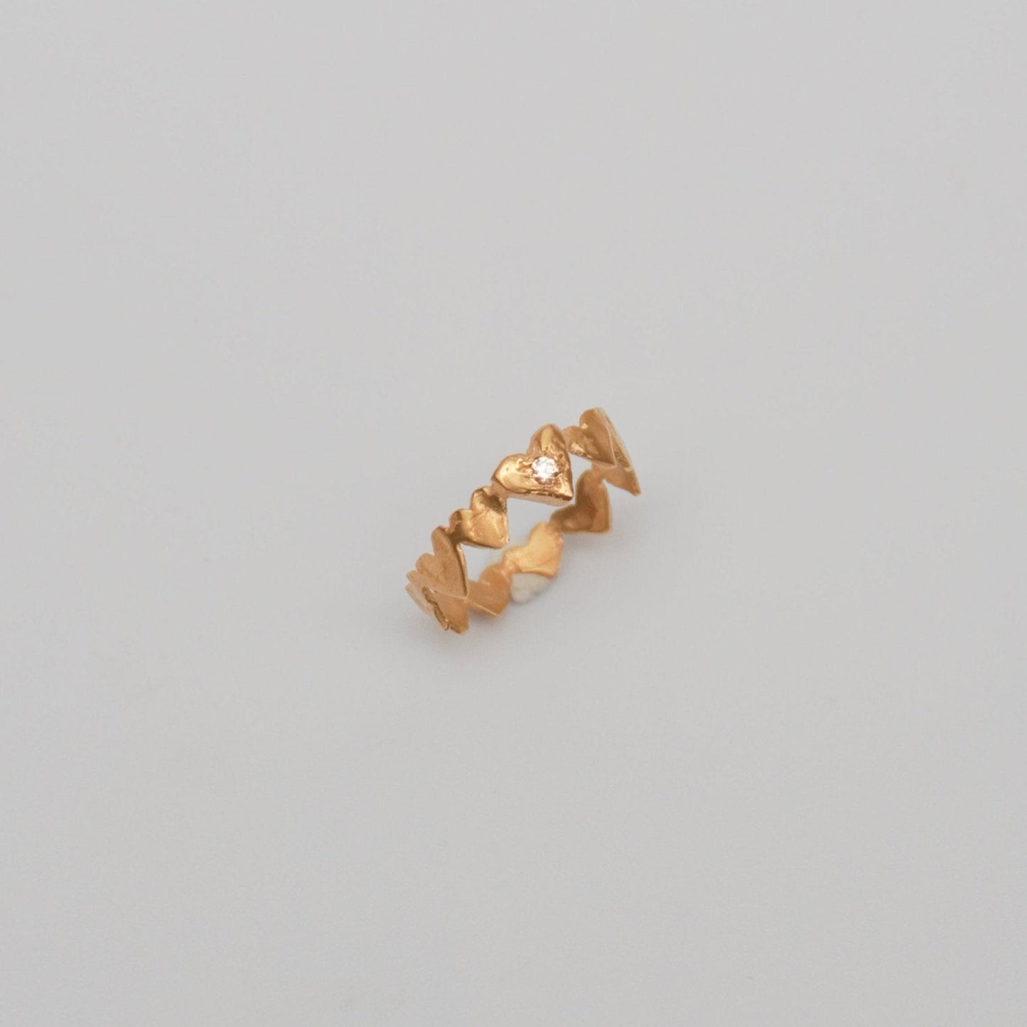 organic love ring gold heart stone white