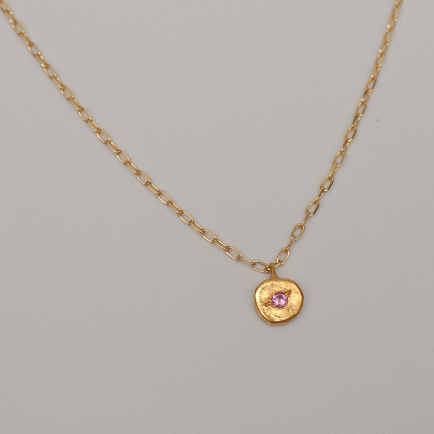organic metal pendant necklace simplicity gold stone round