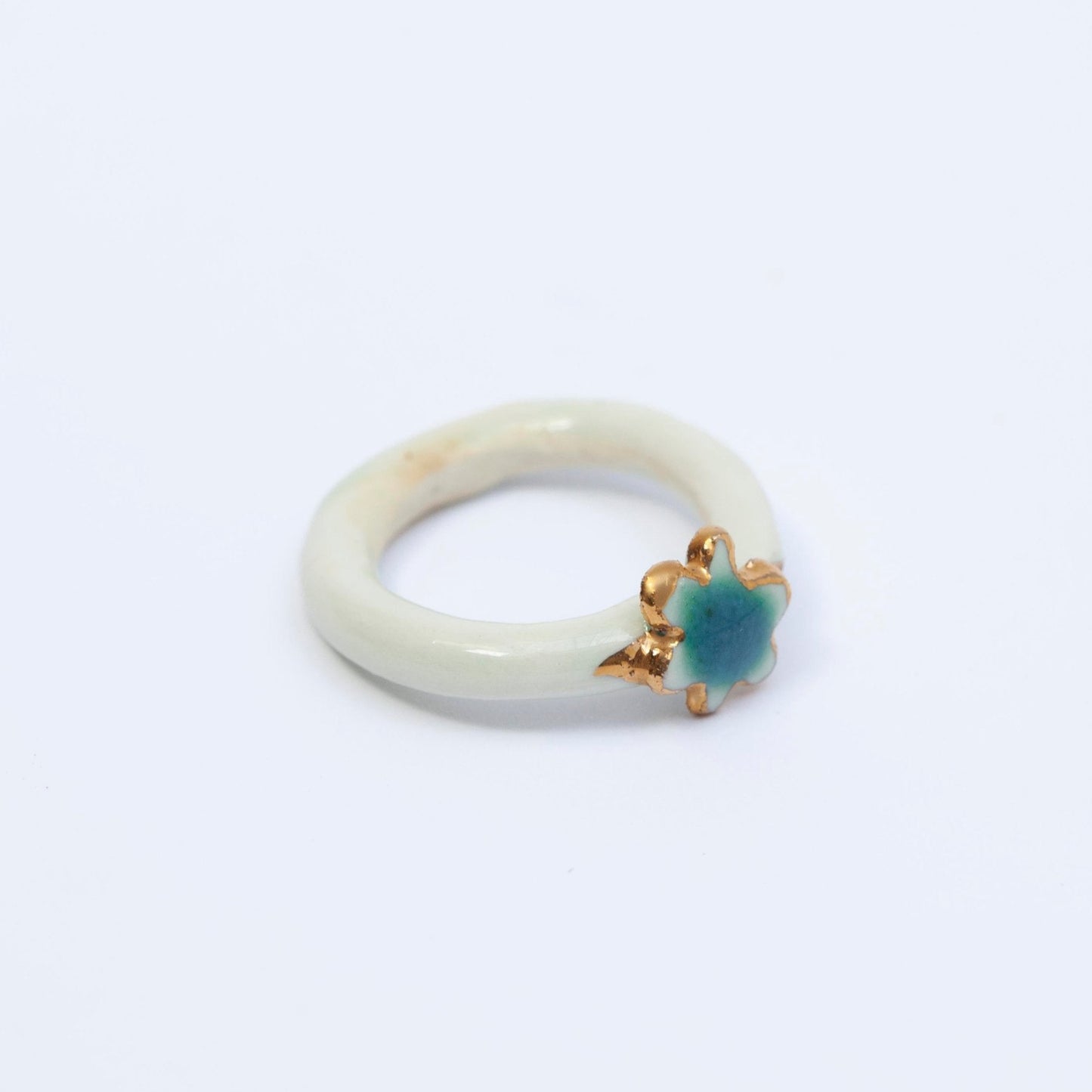 organic porcelain ring kindness flower