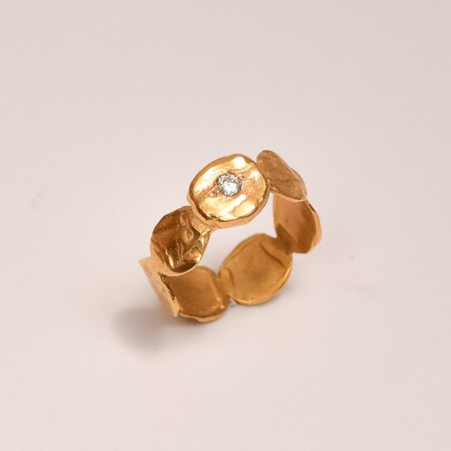 organic simplicity greek gold ring stone white