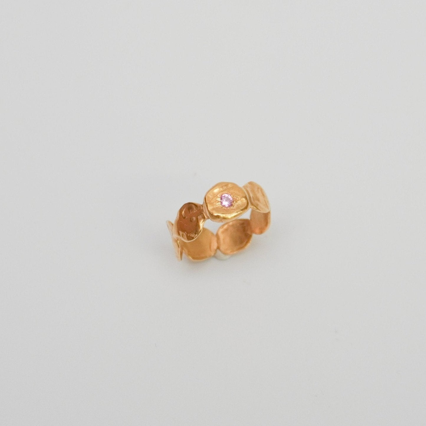 organic simplicity greek gold ring stone pink