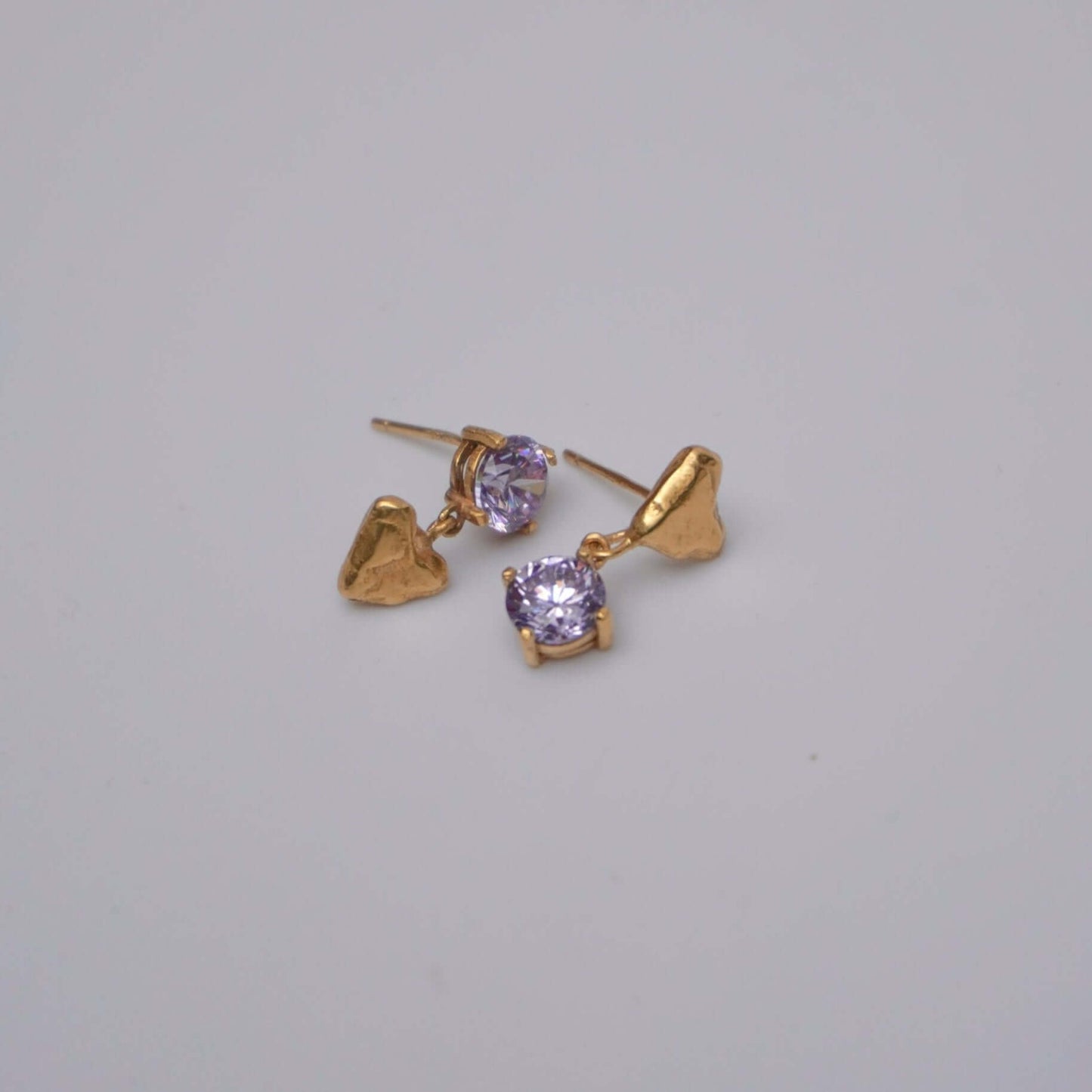stone stud heart pendant gold love pendant