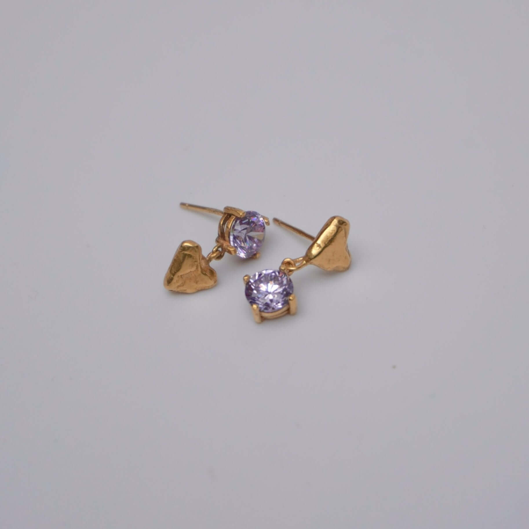 stone stud heart pendant gold love pendant