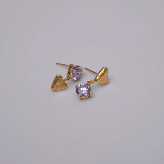stone stud heart pendant gold love pendant