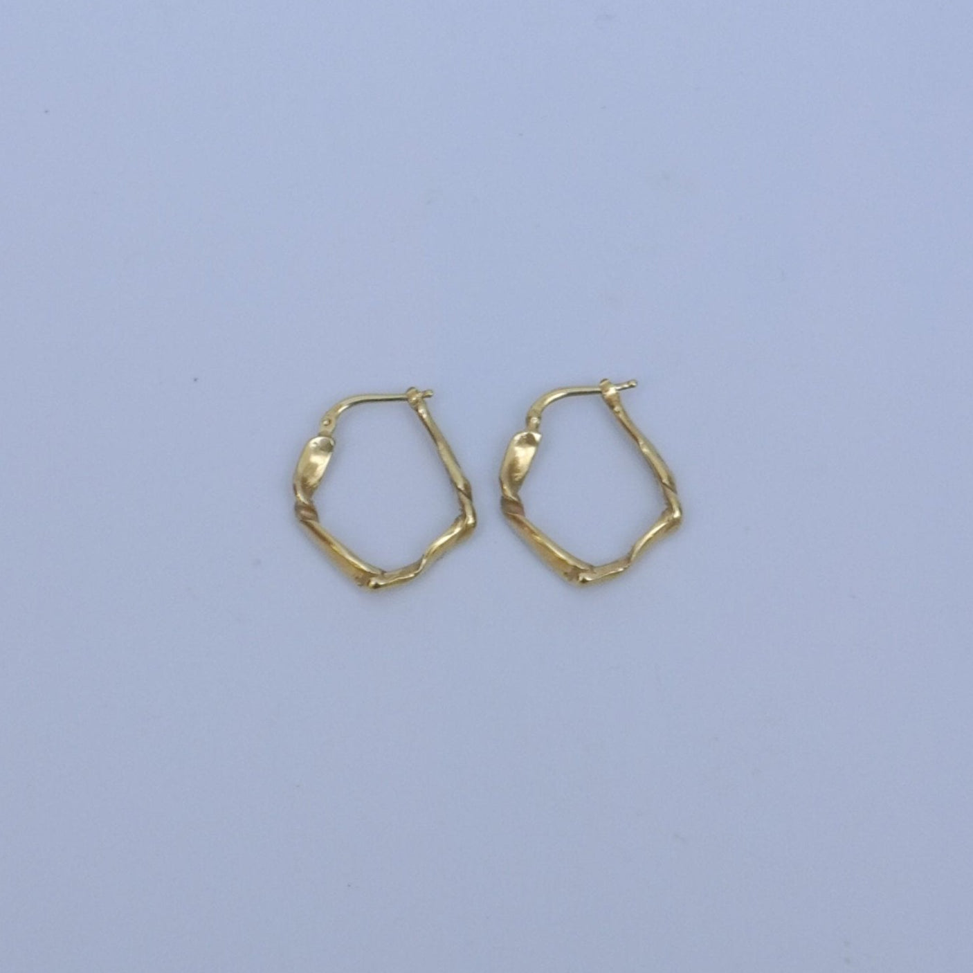 Note e maree small handmade hoops earrings, gold-plated