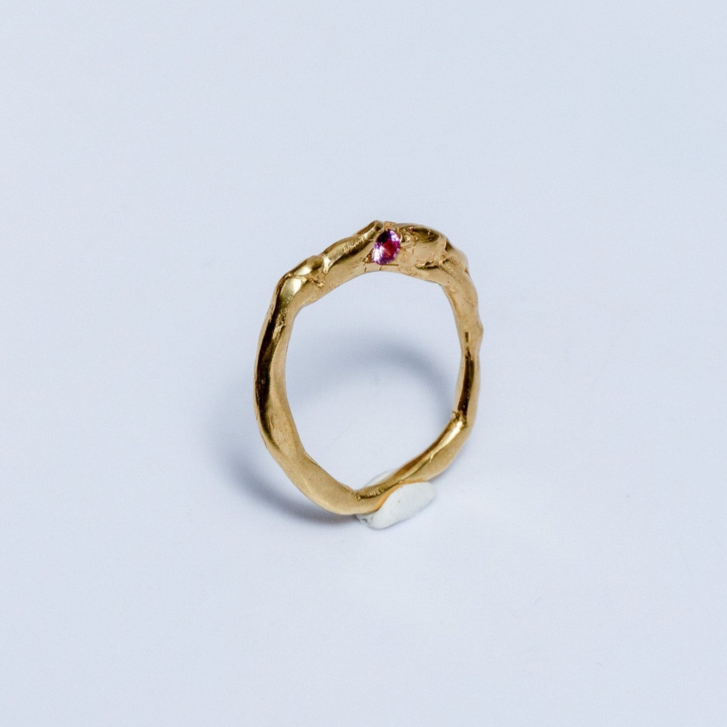 Secret Unique Shine Ring - Rose - gold-plated brass and pink synthetic stone.