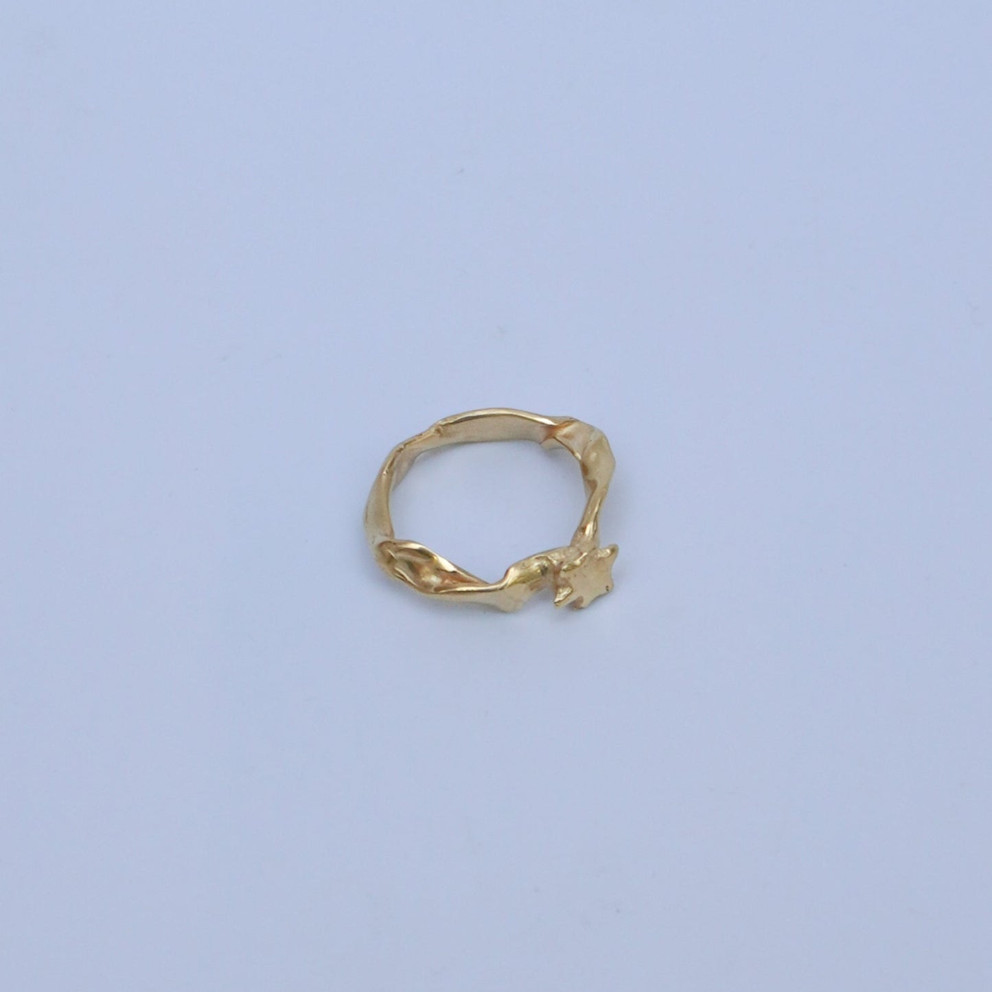 Note e maree irregular-shaped ring with a star, gold-plated brass, gold-plated silver, silver