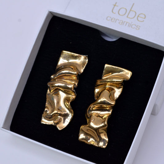 resilience courageously vulnerable porcelain earring gold