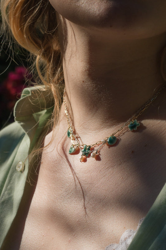 Porcelain pendants necklace