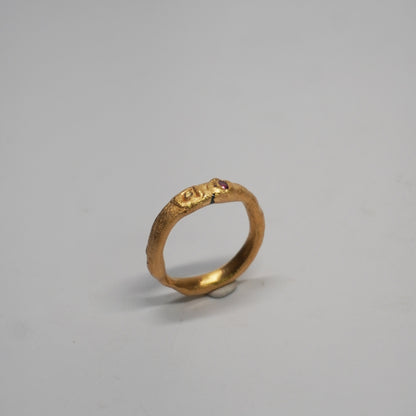 Organic Ring with Purple Stone - Unique Piece