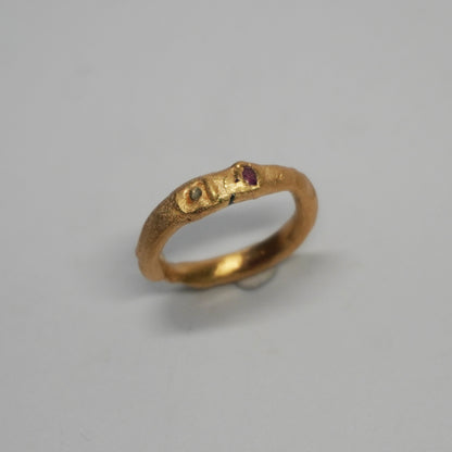 Organic Ring with Purple Stone - Unique Piece