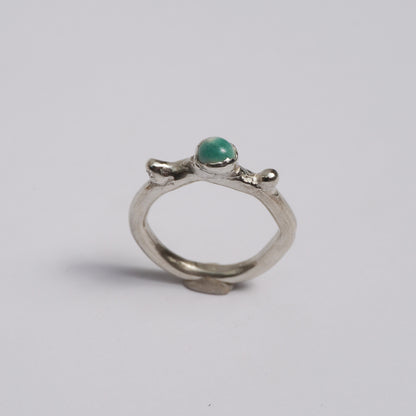 Silver Ring with Turquoise-Colored Porcelain – Unique Piece