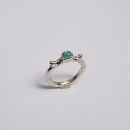 Silver Ring with Turquoise-Colored Porcelain – Unique Piece