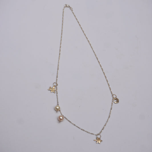 Danza Celeste Necklace with Small Pendants and Pearls