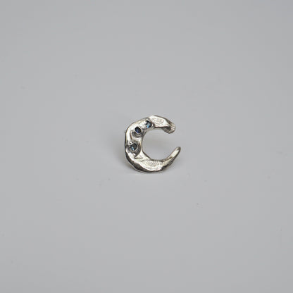 Echi iridescenti - Big Stud Earring Moon with Three Stones