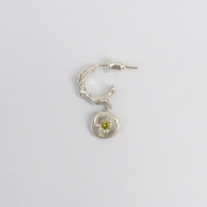 Simplicity - Organic Hoop Drop Earring with Stone