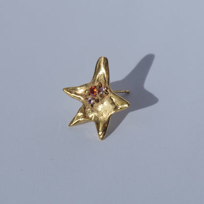 Echi iridescenti - Big Stud Earring Star with Three Stones