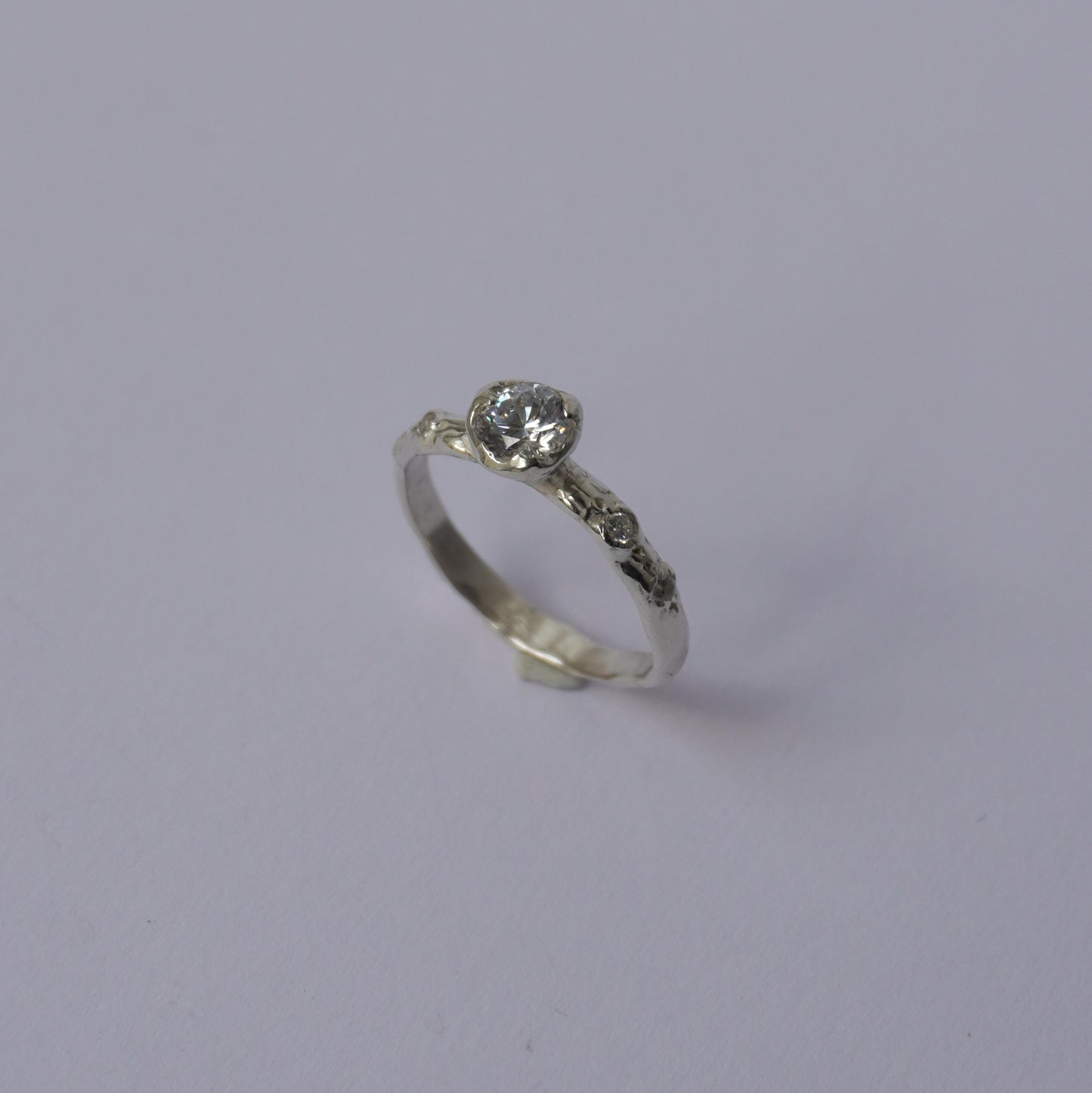 Silver Band with Solitaire Stone