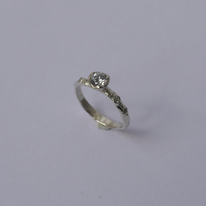 Silver Band with Solitaire Stone