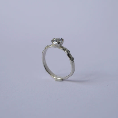 Silver Band with Solitaire Stone