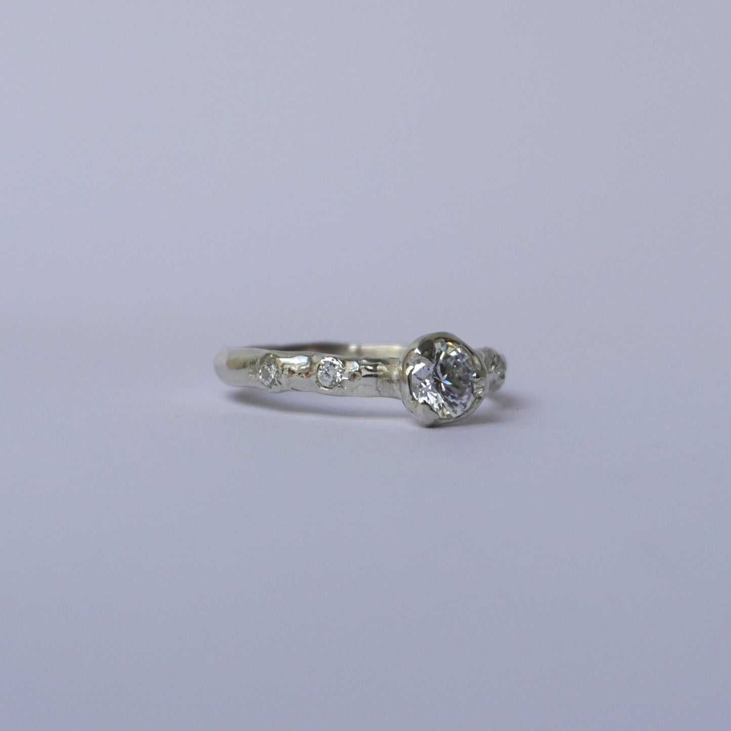 Silver Band with Solitaire Stone