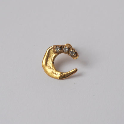 Echi iridescenti - Big Stud Earring Moon with Three Stones