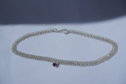 Silver necklace with Natural Sapphire for Felipa