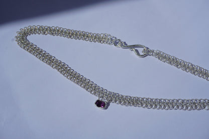 Silver necklace with Natural Sapphire for Felipa