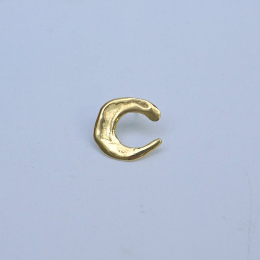 Echi iridescenti big stud - single earring - gold-plated moon handmade