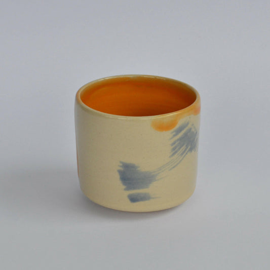 FLAT WHITE wheel-thrown ceramic cup 5/10. Handmade japanese design with extravagant touch