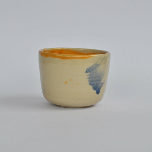FLAT WHITE wheel-thrown ceramic cup 6/10. Handmade japanese design with extravagant touch