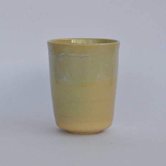 FLAT WHITE wheel-thrown ceramic cup 7/10. Handmade japanese design with delicate natural glaze touch
