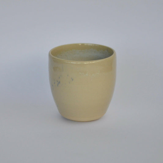 FLAT WHITE wheel-thrown ceramic cup 8/10. Handmade japanese design with delicate natural glaze touch.
