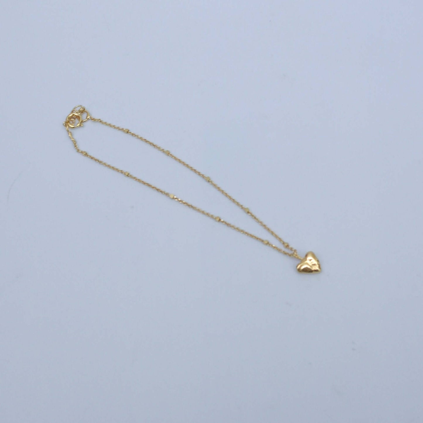 Handmade gold-plated silver bracelet with little heart pendant